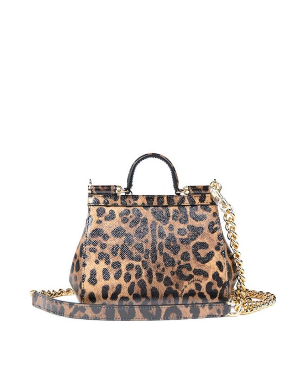 DOLCE&GABBANA Коричневая кожаная сумка через плечо, фото 3