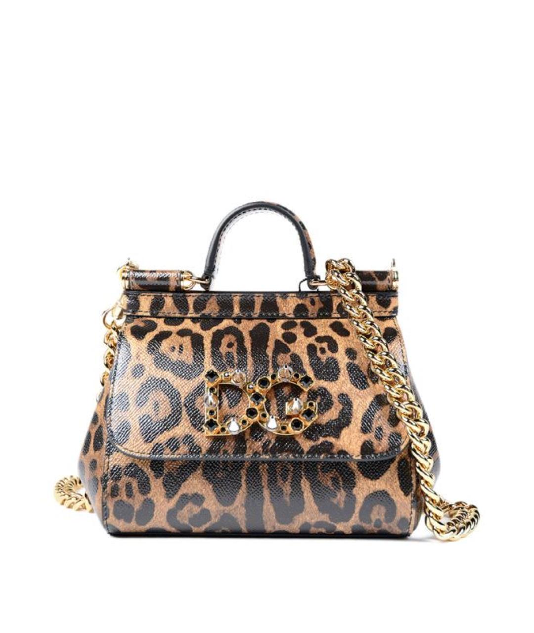 DOLCE&GABBANA Коричневая кожаная сумка через плечо, фото 10