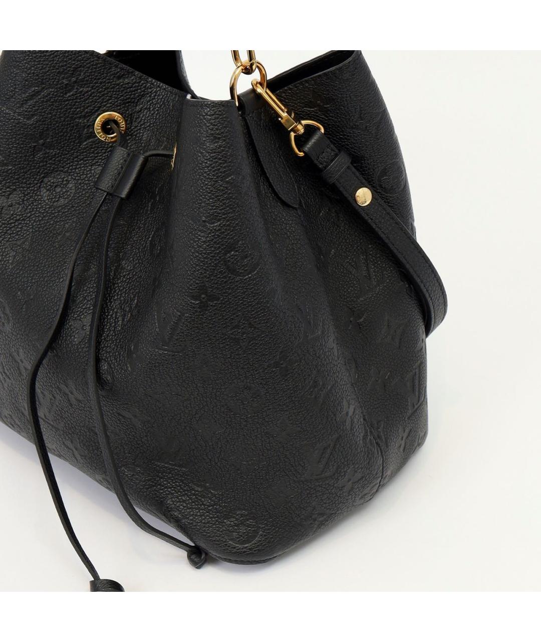 LOUIS VUITTON Черная кожаная сумка через плечо, фото 5