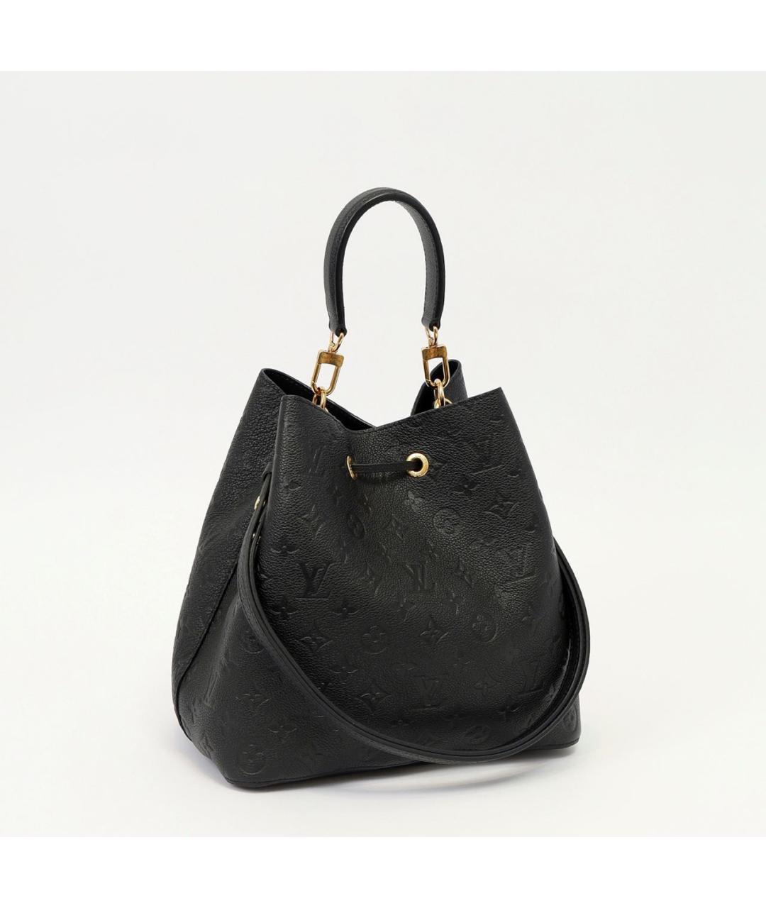LOUIS VUITTON Черная кожаная сумка через плечо, фото 3