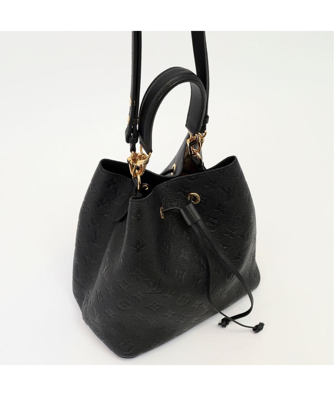 LOUIS VUITTON Черная кожаная сумка через плечо, фото 2