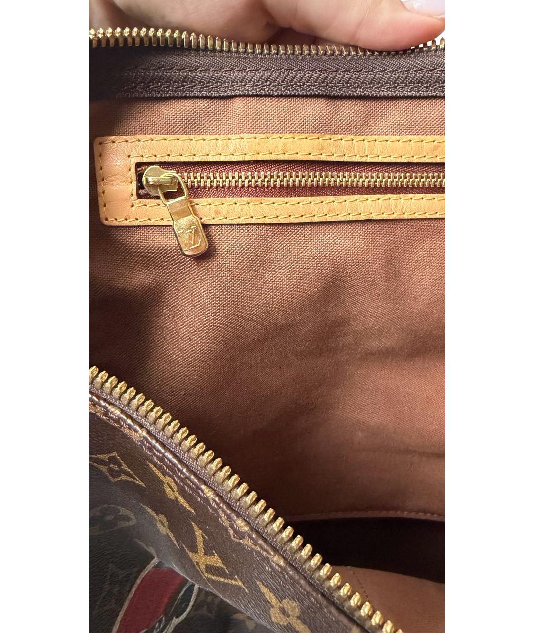 LOUIS VUITTON Коричневая канва дорожная/спортивная сумка, фото 8