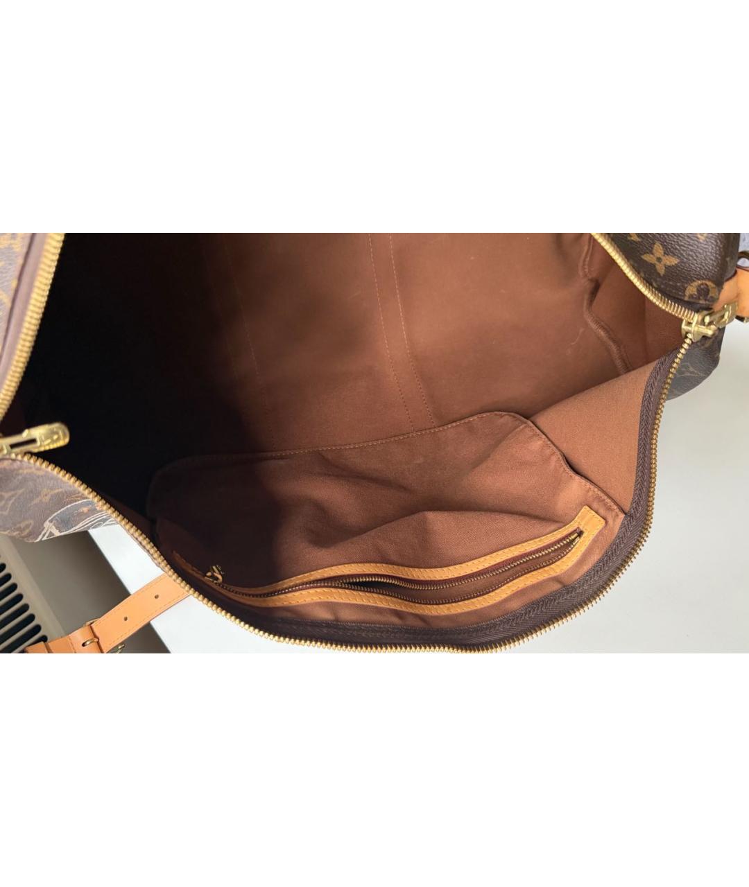 LOUIS VUITTON Коричневая канва дорожная/спортивная сумка, фото 7