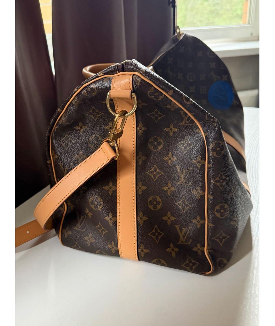 LOUIS VUITTON Коричневая канва дорожная/спортивная сумка, фото 5