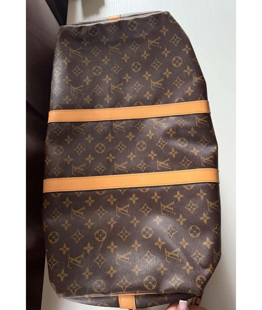LOUIS VUITTON Коричневая канва дорожная/спортивная сумка, фото 6