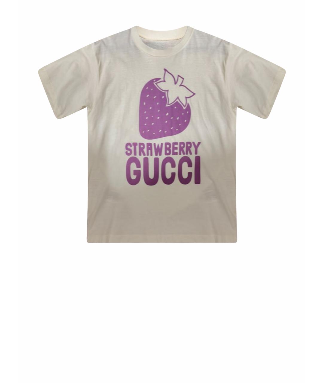 GUCCI Белая хлопковая футболка, фото 1