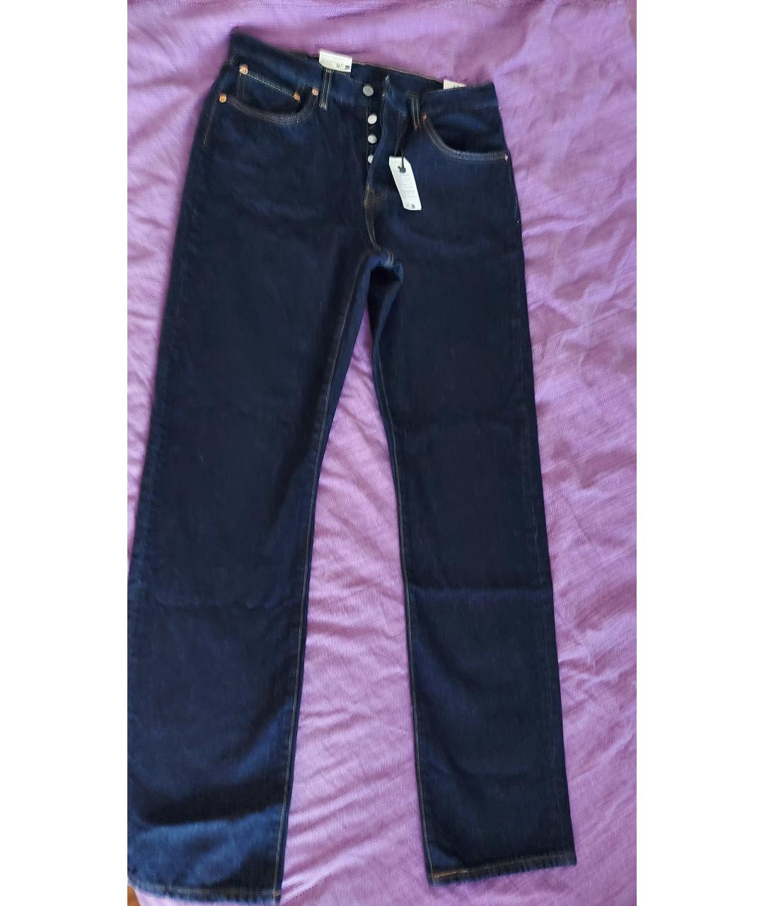 LEVI'S Темно-синие хлопковые прямые джинсы, фото 2