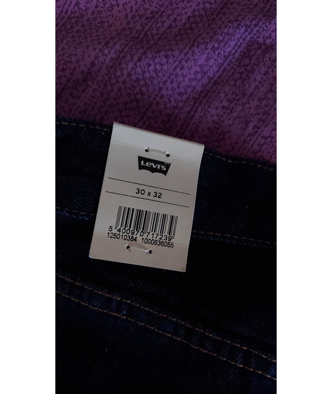 LEVI'S Темно-синие хлопковые прямые джинсы, фото 6