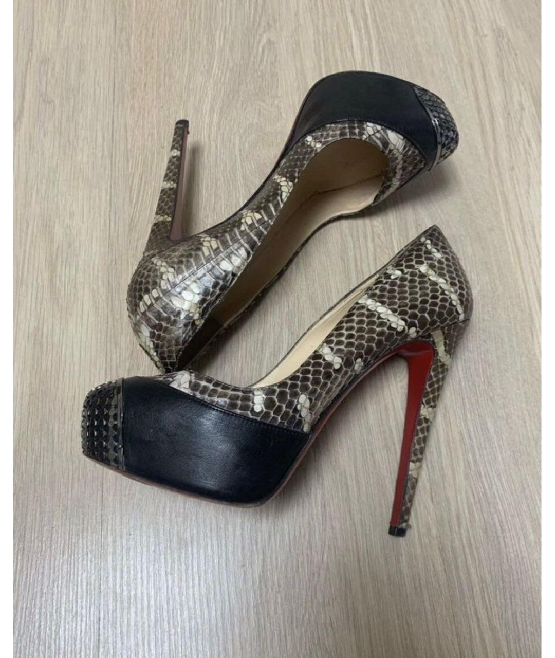 CHRISTIAN LOUBOUTIN Коричневые кожаные туфли, фото 3
