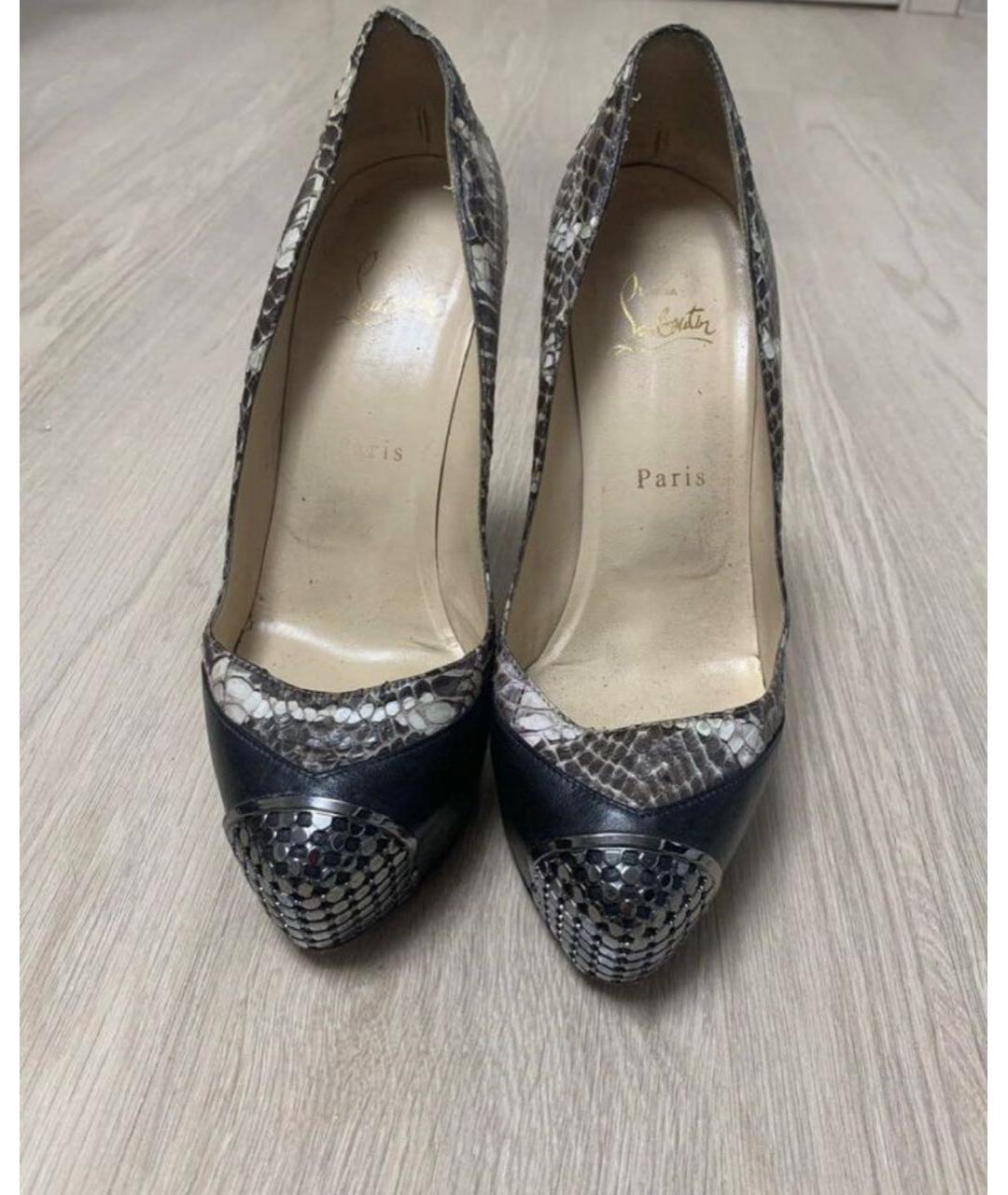 CHRISTIAN LOUBOUTIN Коричневые кожаные туфли, фото 2