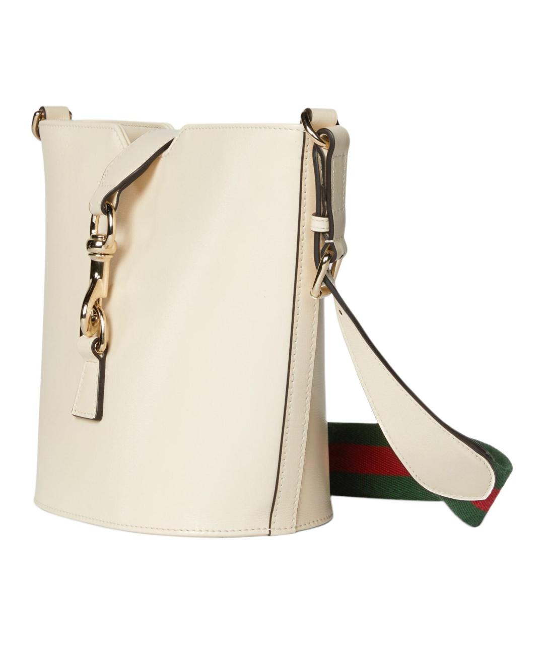 GUCCI Белая кожаная сумка через плечо, фото 2
