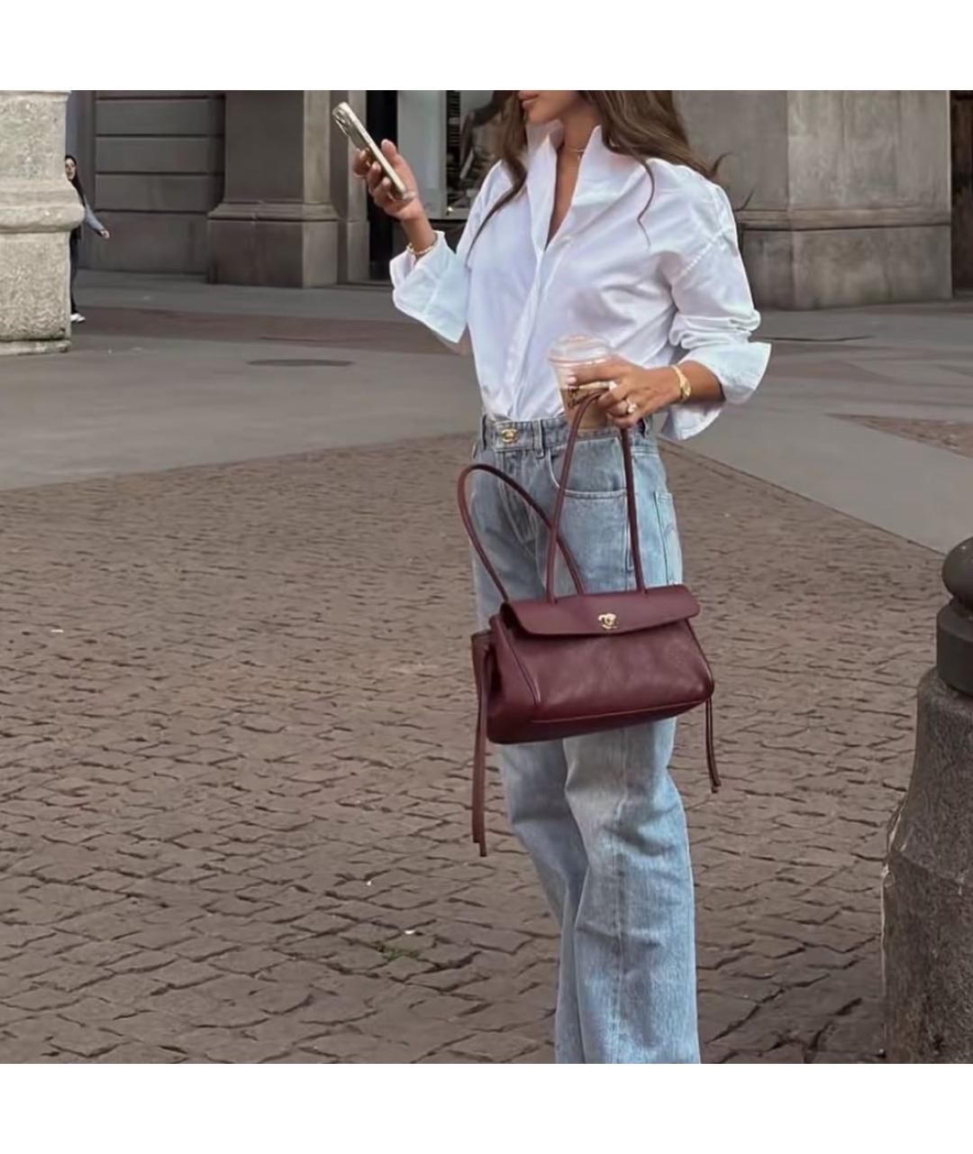 CHANEL Коричневая кожаная сумка через плечо, фото 5