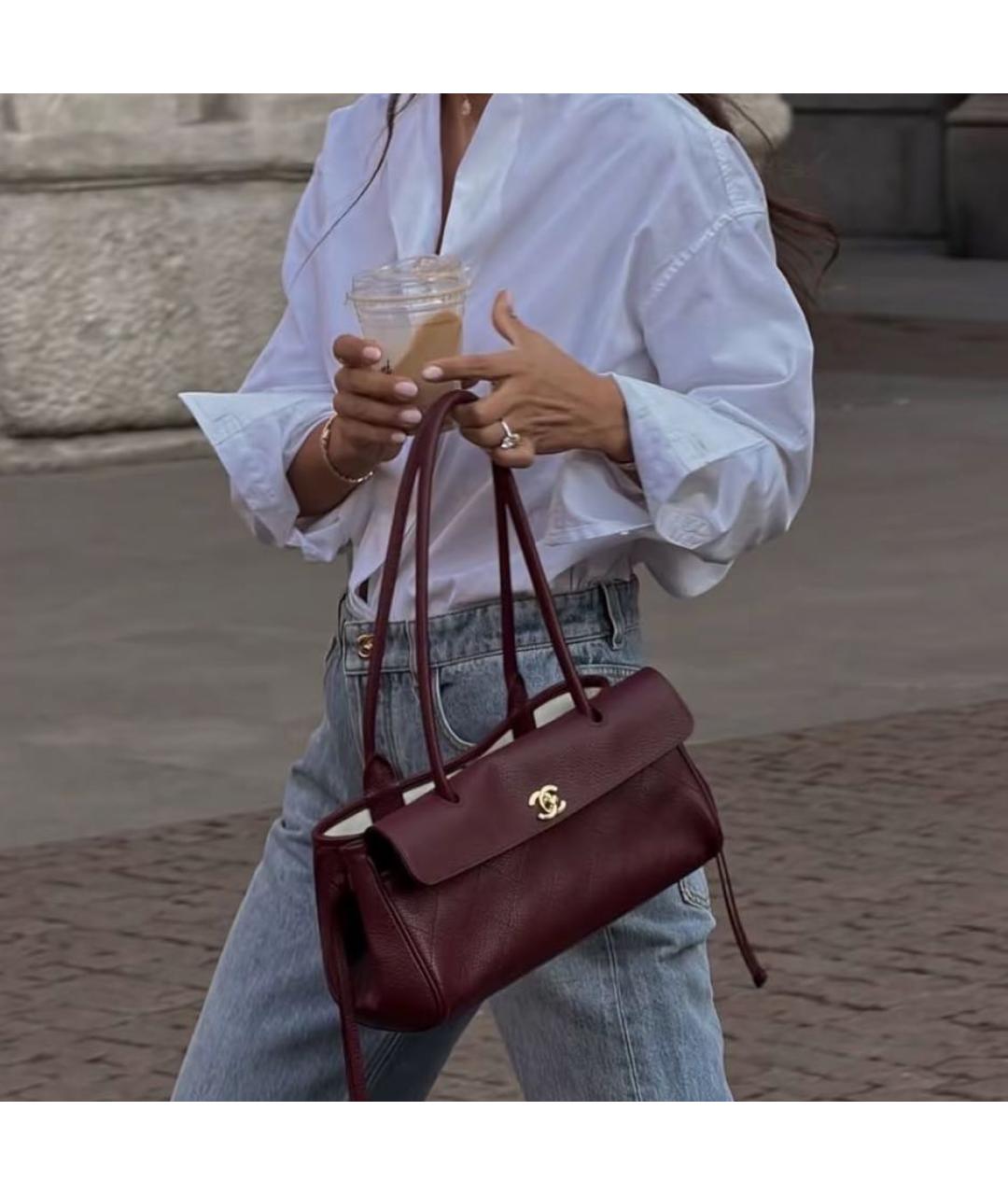 CHANEL Коричневая кожаная сумка через плечо, фото 6