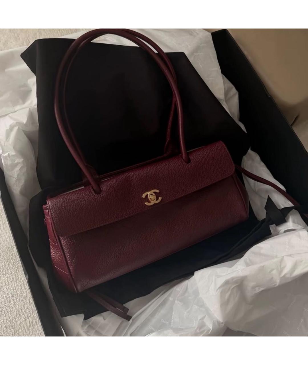 CHANEL Коричневая кожаная сумка через плечо, фото 4