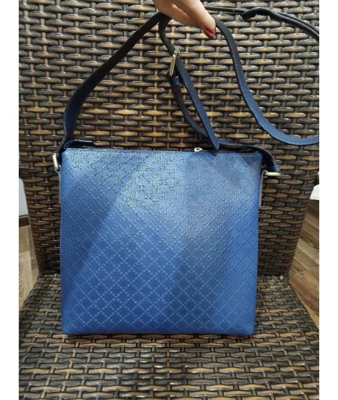 GUCCI Темно-синяя кожаная сумка на плечо, фото 3