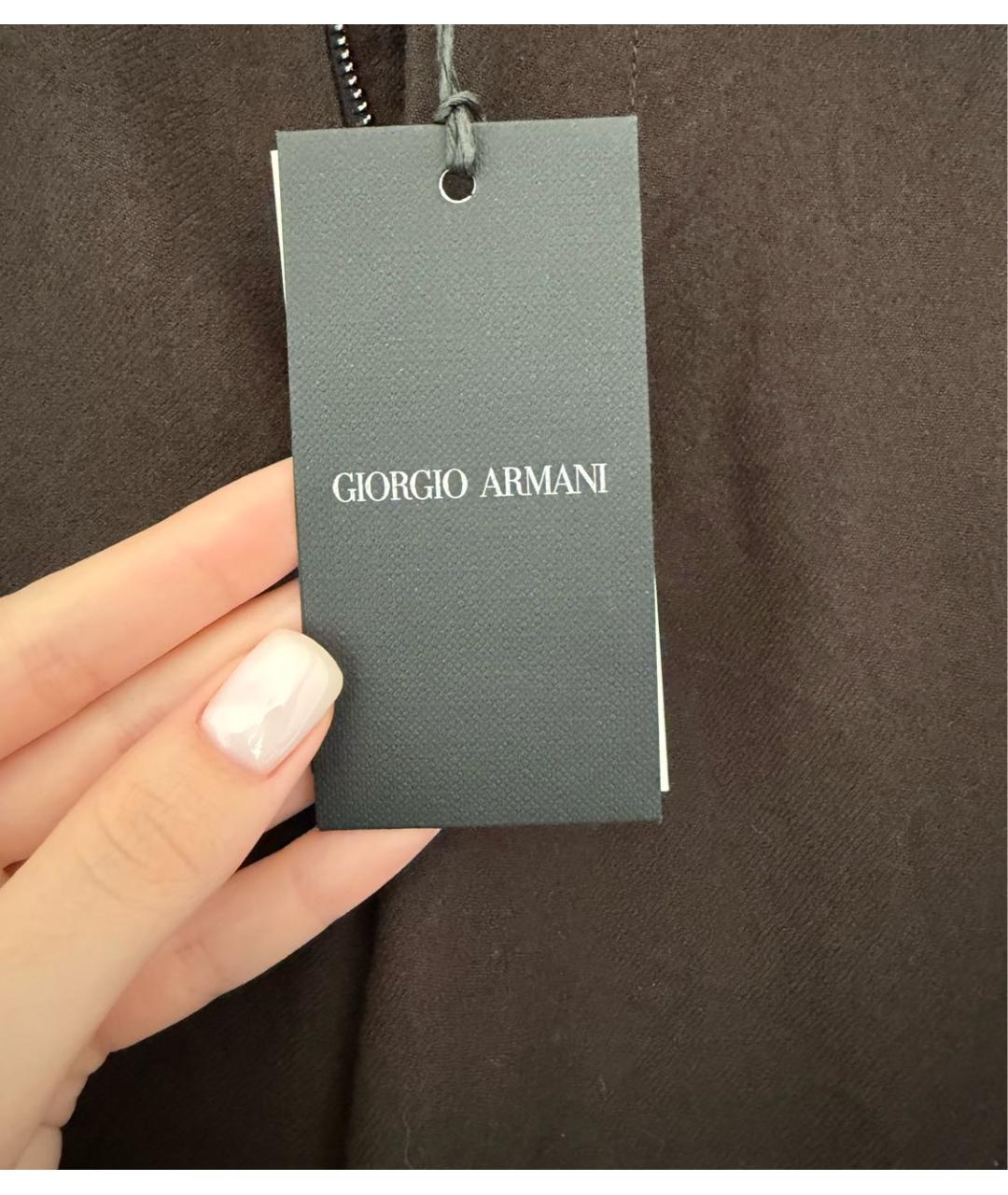 GIORGIO ARMANI Коричневые шерстяные повседневные брюки, фото 7