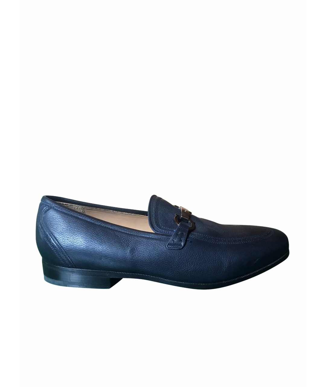SALVATORE FERRAGAMO Темно-синие кожаные туфли, фото 1