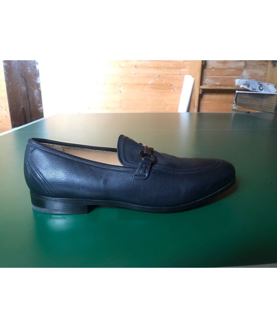 SALVATORE FERRAGAMO Темно-синие кожаные туфли, фото 6