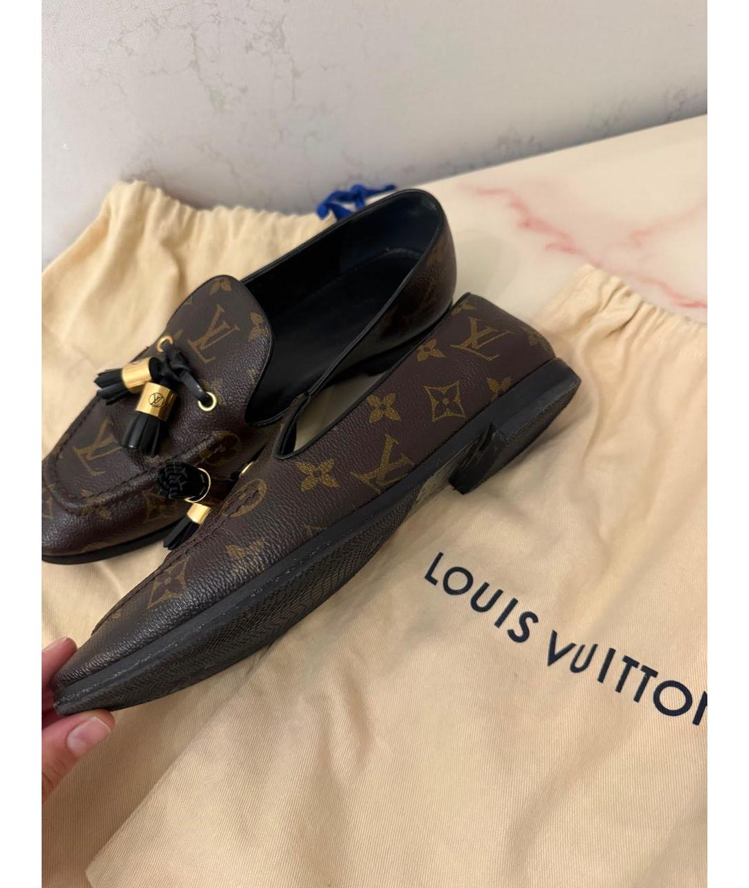 LOUIS VUITTON Коричневые кожаные брогги и оксфорды, фото 3