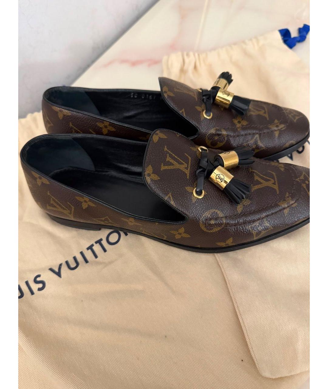 LOUIS VUITTON Коричневые кожаные брогги и оксфорды, фото 6