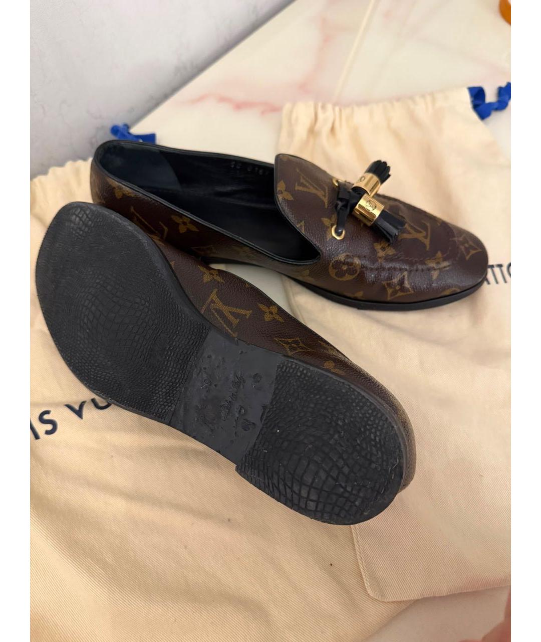 LOUIS VUITTON Коричневые кожаные брогги и оксфорды, фото 2