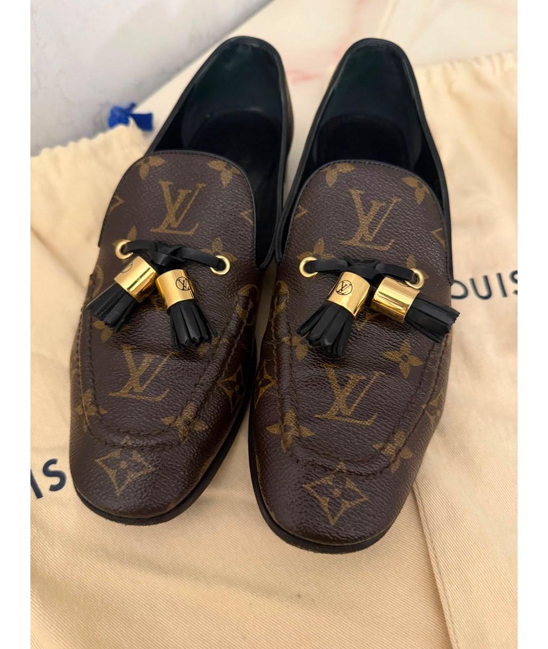 LOUIS VUITTON Коричневые кожаные брогги и оксфорды, фото 7