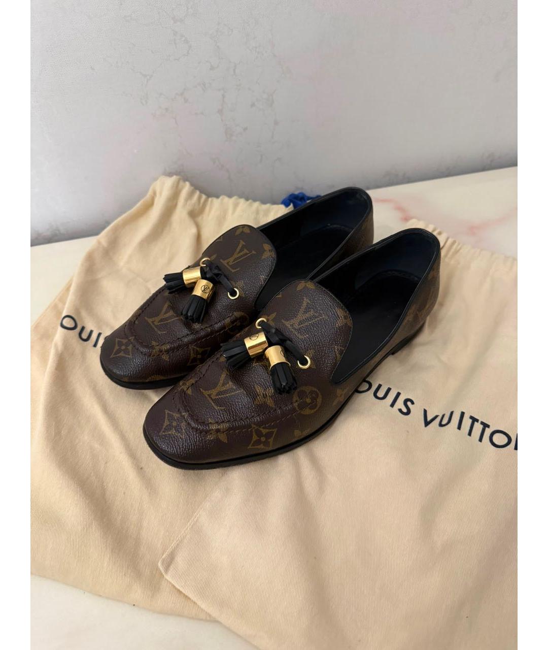 LOUIS VUITTON Коричневые кожаные брогги и оксфорды, фото 5