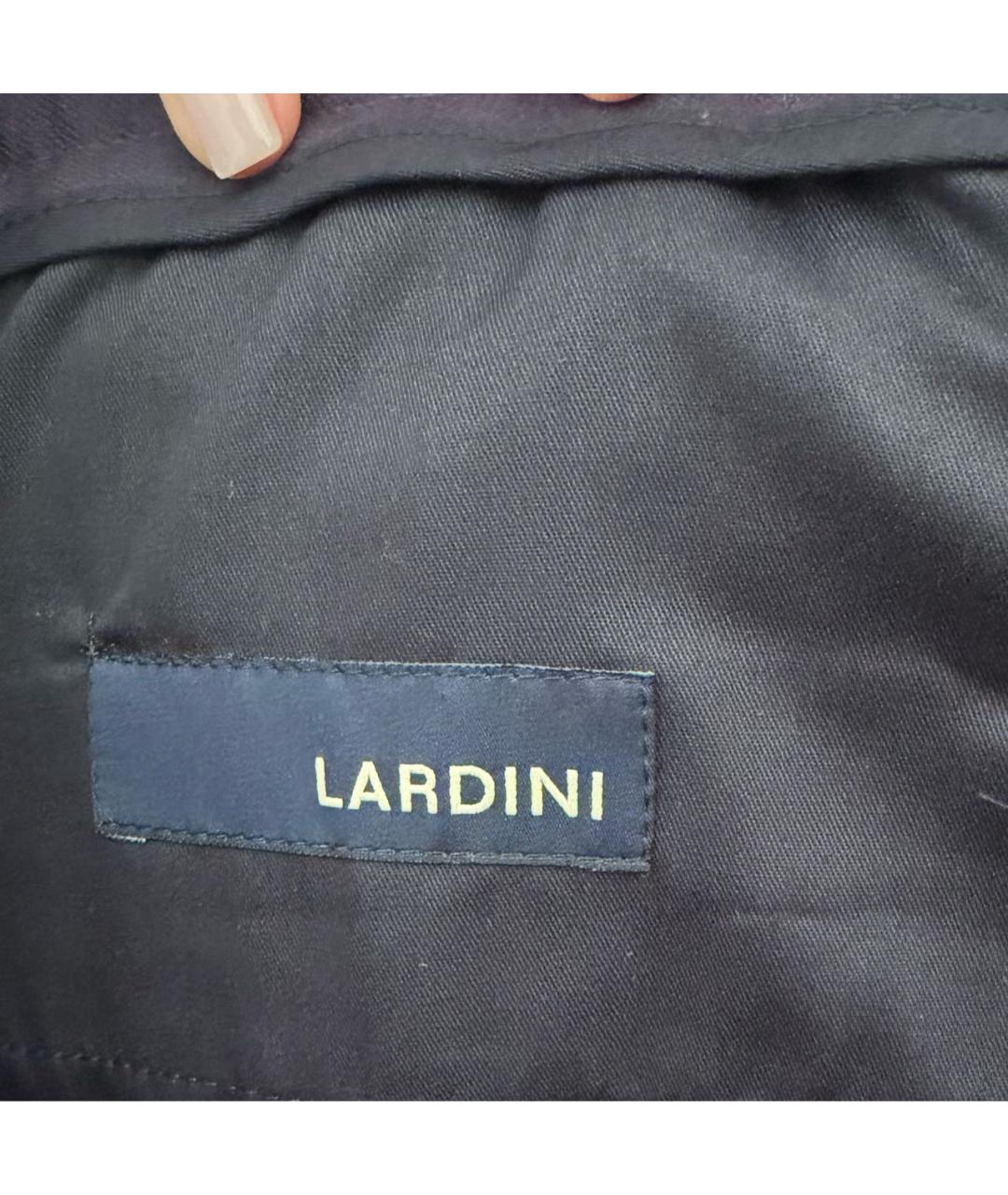 LARDINI Фиолетовые шерстяные повседневные брюки, фото 7
