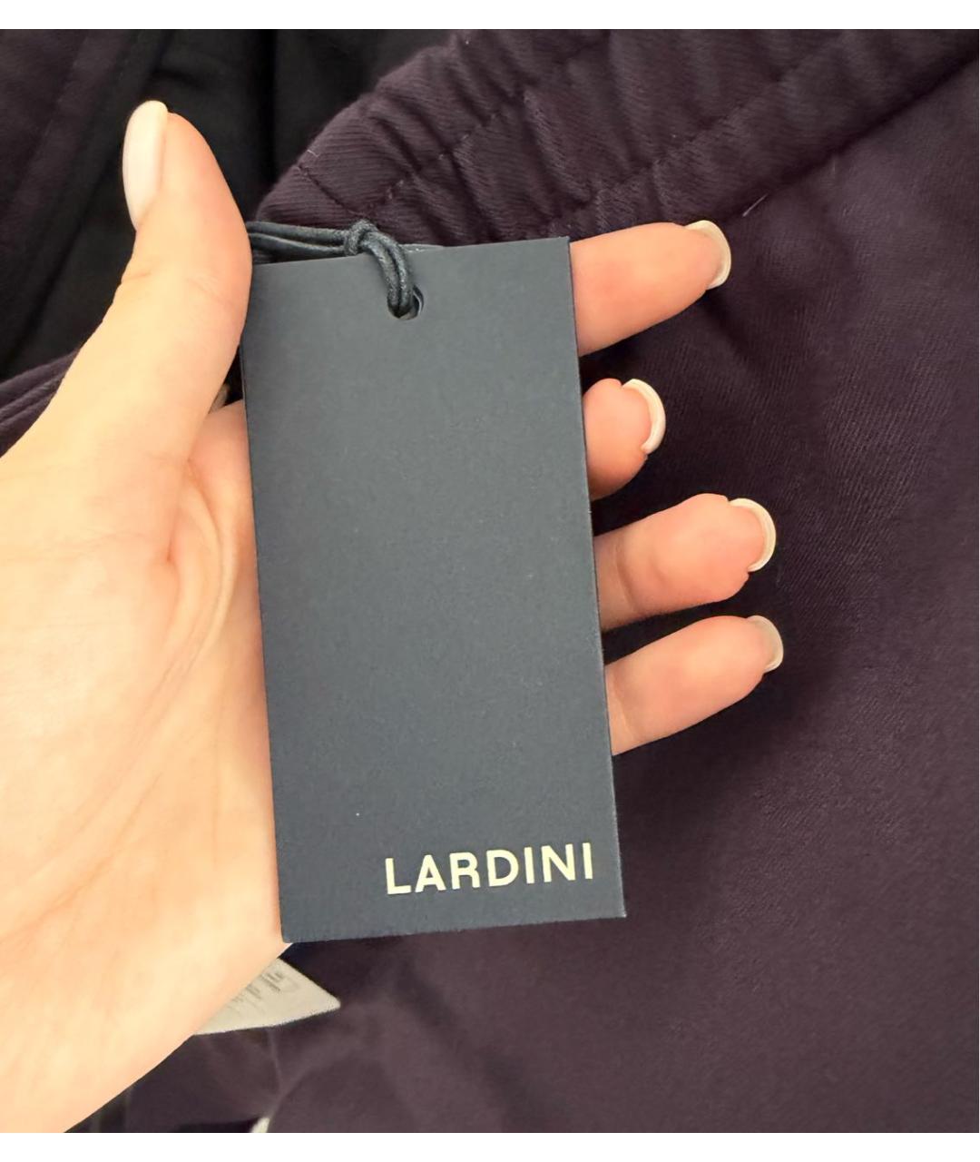 LARDINI Фиолетовые шерстяные повседневные брюки, фото 8