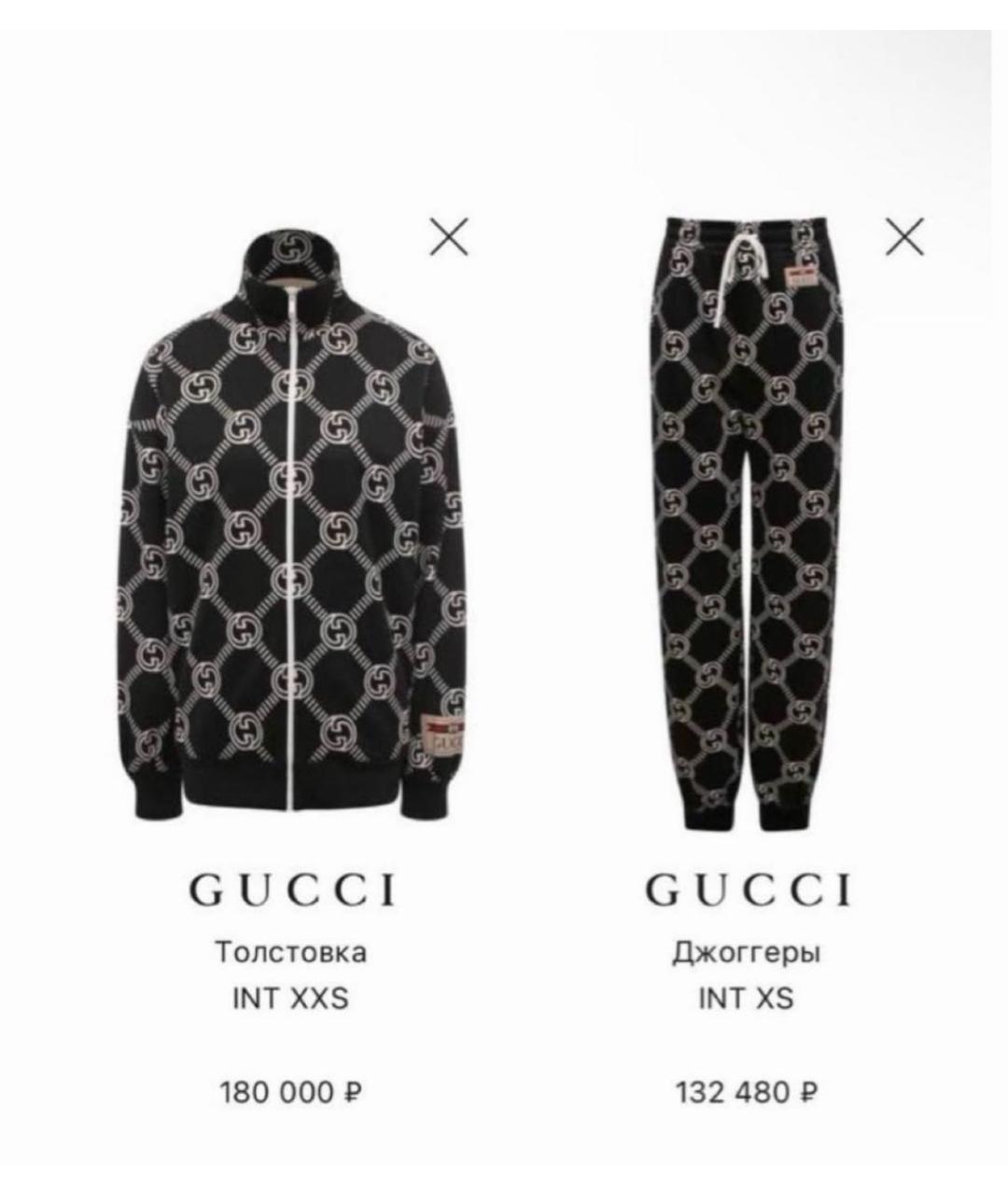 GUCCI Черный хлопковый спортивные костюмы, фото 8