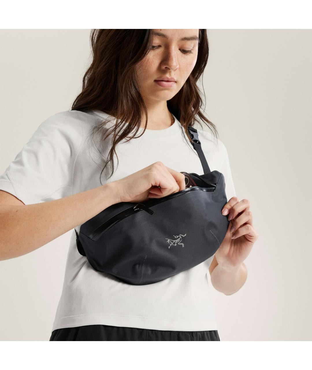 ARCTERYX Черная нейлоновая поясная сумка, фото 7