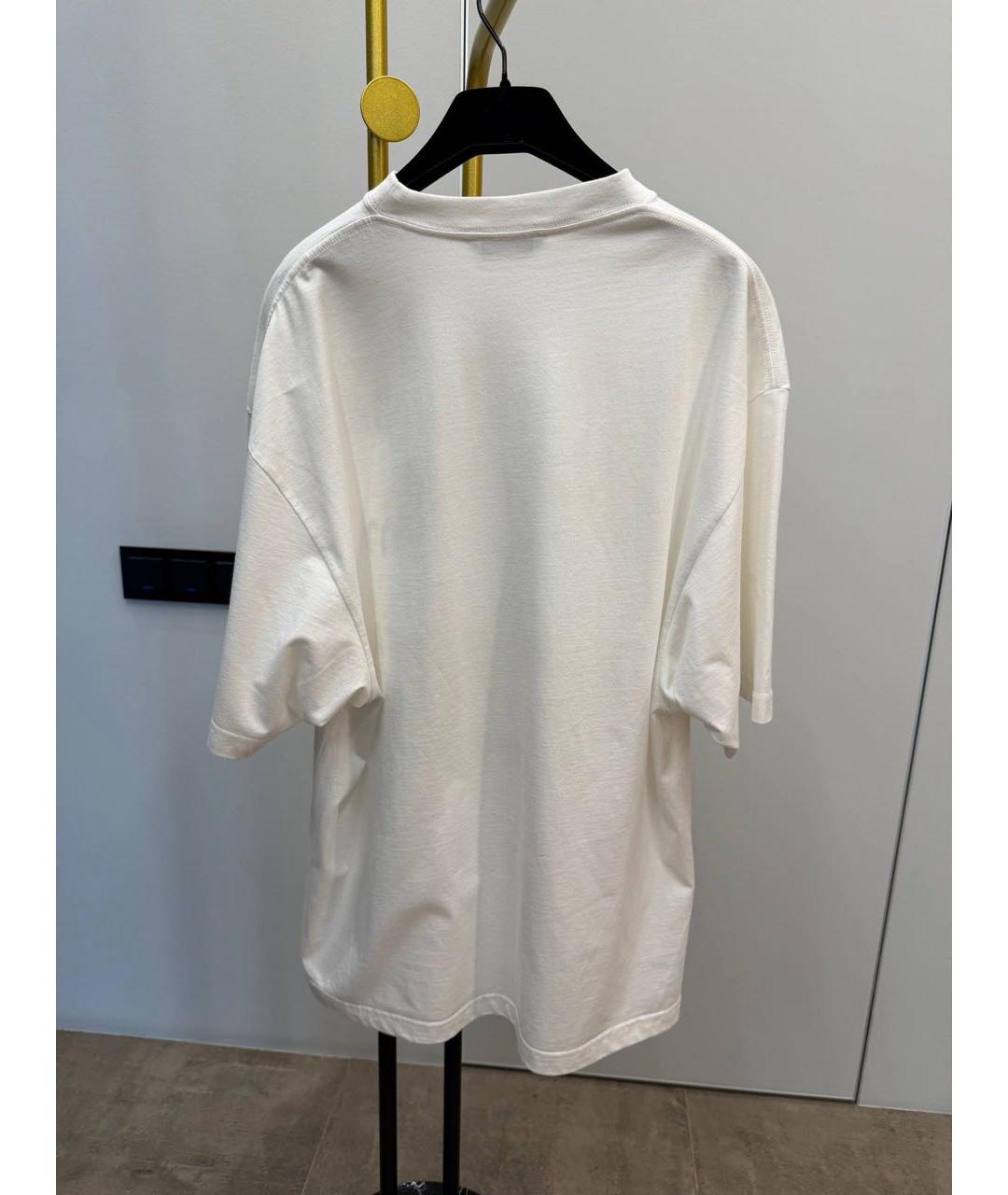 BALENCIAGA Белая хлопковая футболка, фото 3