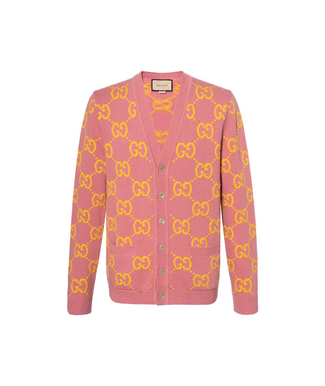 GUCCI Розовый шерстяной кардиган, фото 1