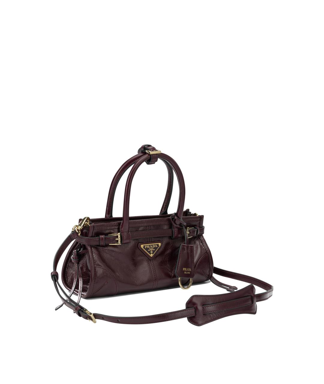 PRADA Бордовая кожаная сумка тоут, фото 2