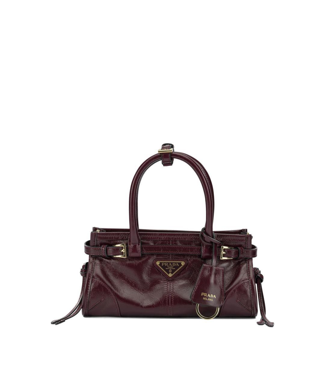 PRADA Бордовая кожаная сумка тоут, фото 1