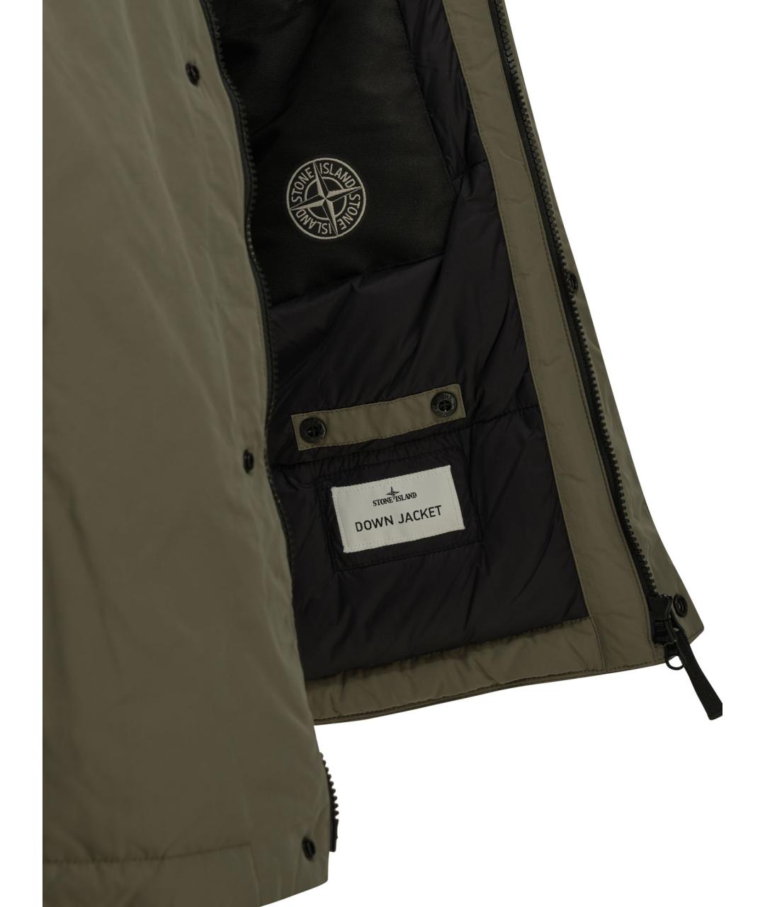 STONE ISLAND Зеленая полиэстеровая куртка, фото 4