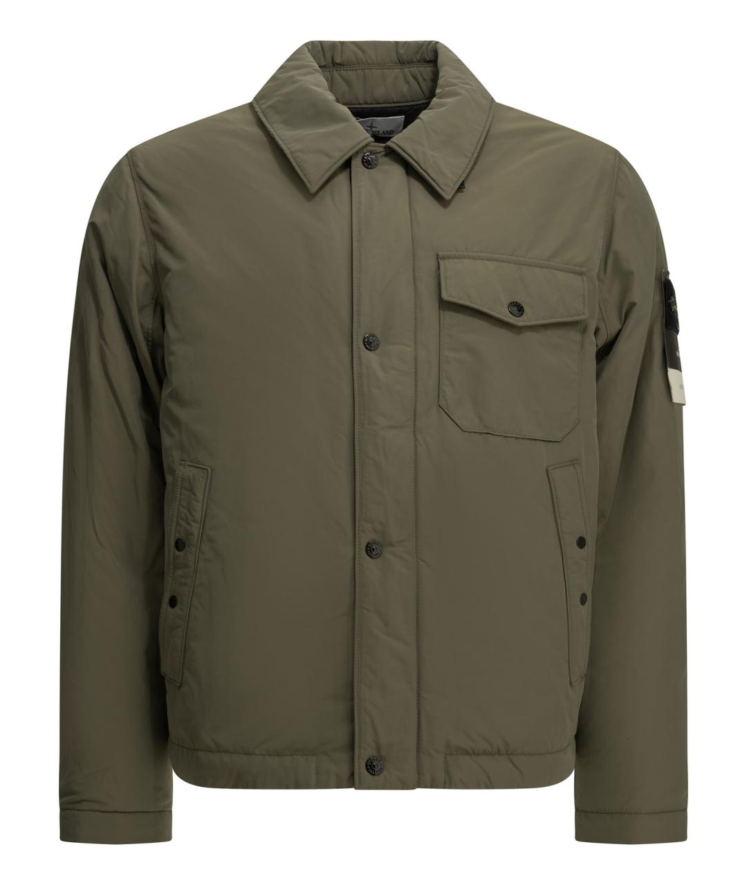 STONE ISLAND Зеленая полиэстеровая куртка, фото 1