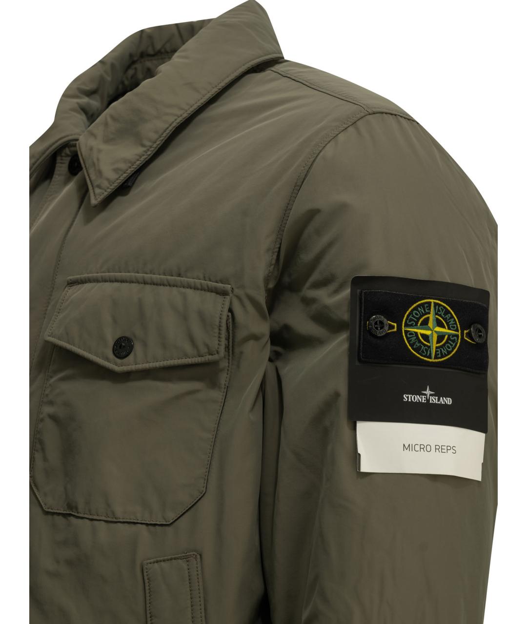 STONE ISLAND Зеленая полиэстеровая куртка, фото 3