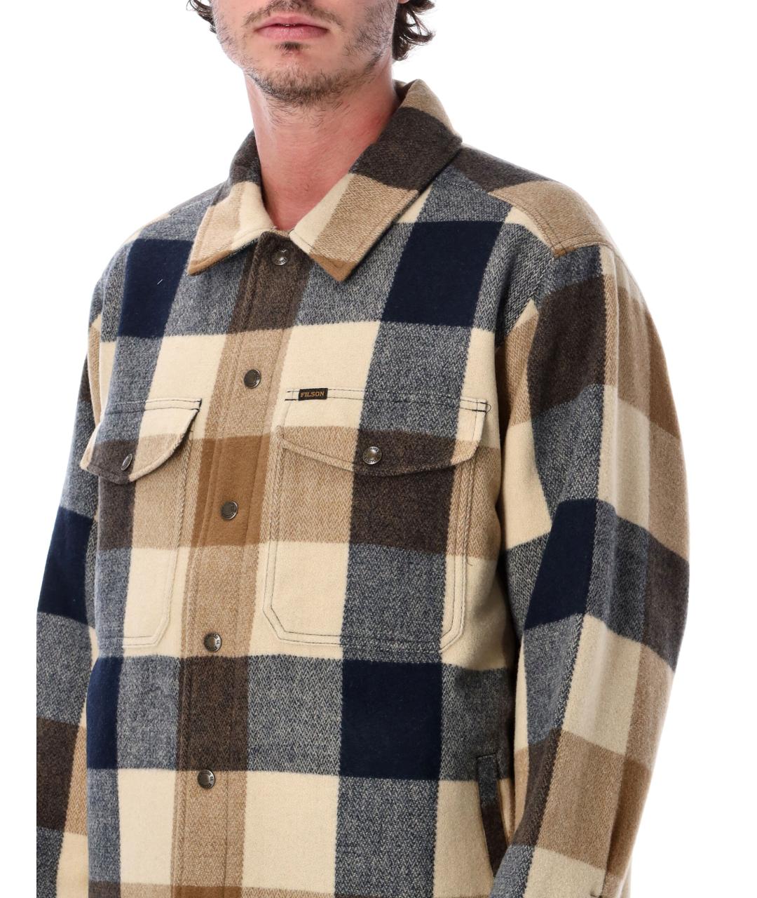 FILSON Бежевая шерстяная кэжуал рубашка, фото 3