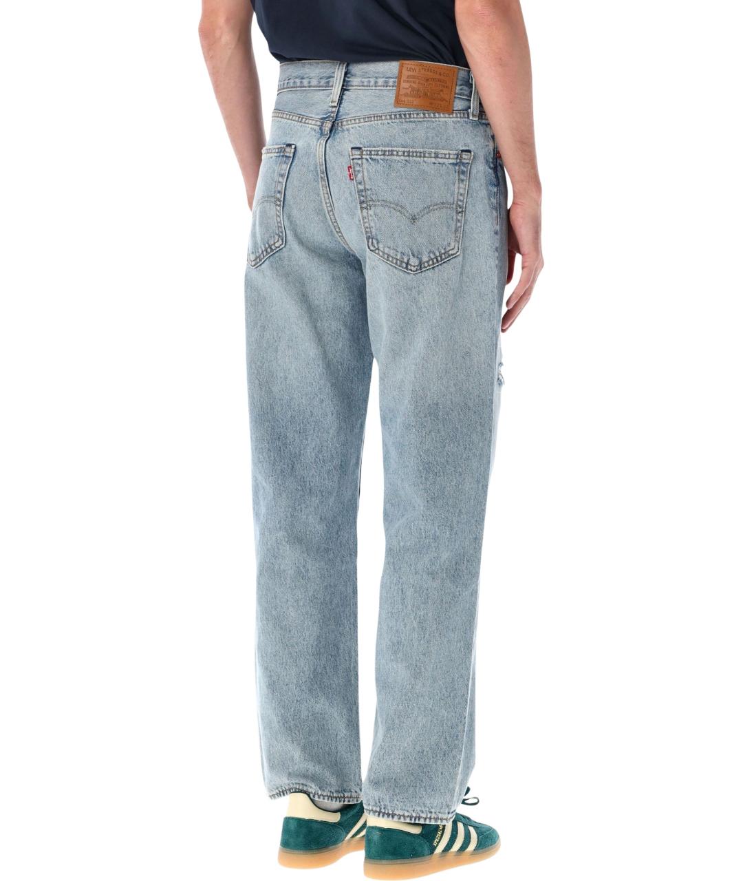 LEVI'S Голубые хлопковые прямые джинсы, фото 2