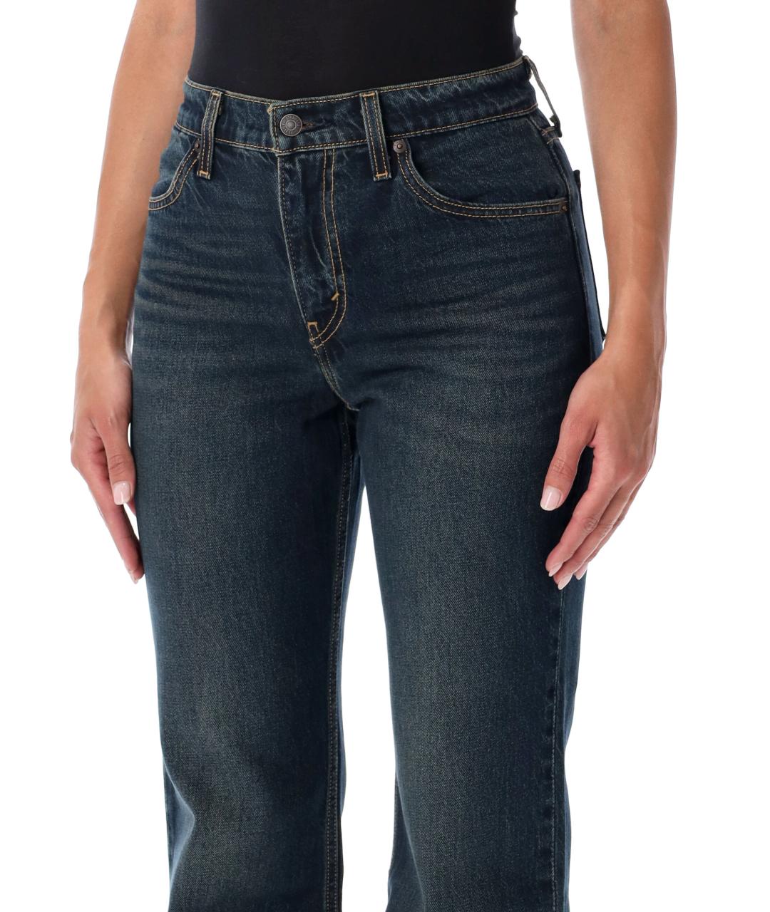 LEVI'S Синие хлопковые прямые джинсы, фото 3