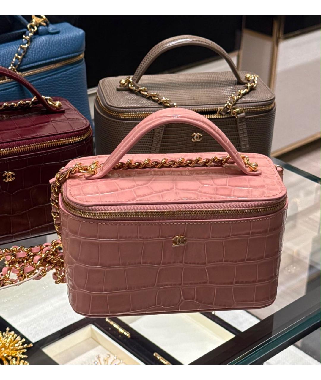 CHANEL Розовая сумка через плечо из искусственной кожи, фото 3