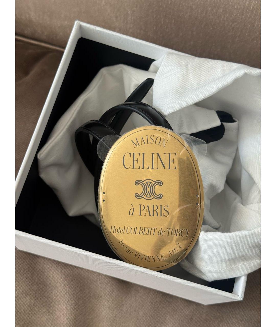 CELINE Черный кожаный ремень, фото 2