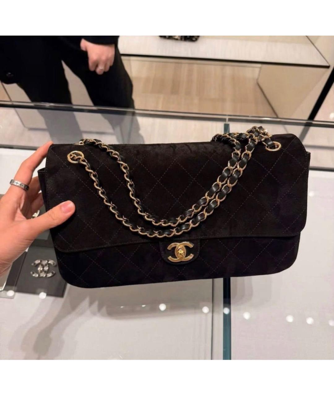 CHANEL Черная замшевая сумка через плечо, фото 5