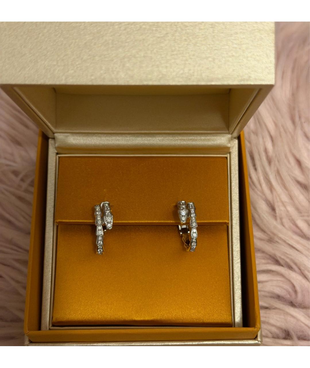 BVLGARI Серебряные серьги из белого золота, фото 4