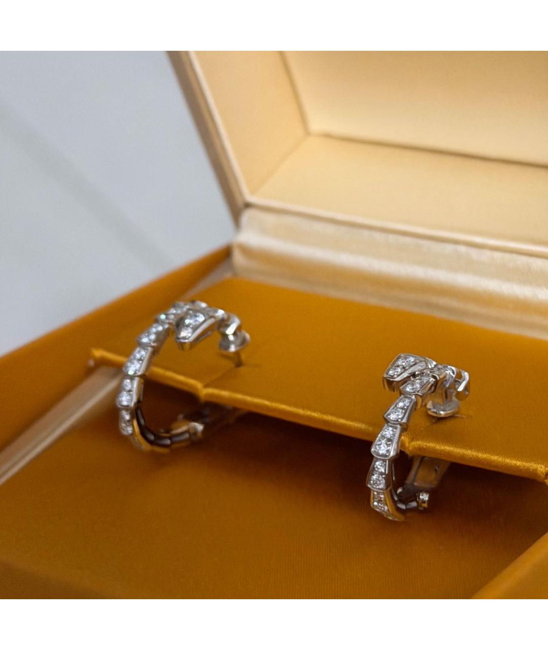 BVLGARI Серебряные серьги из белого золота, фото 2
