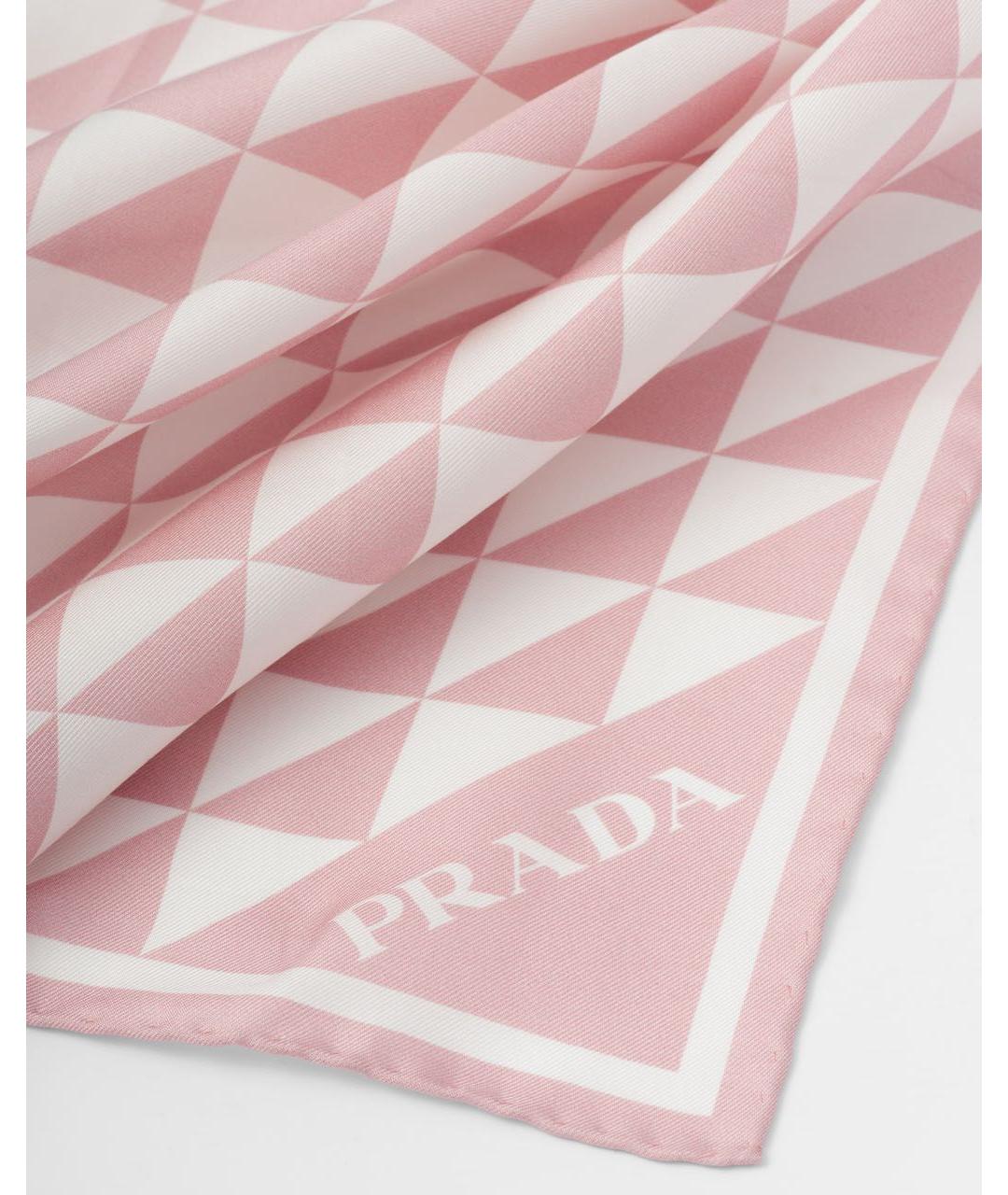 PRADA Розовый шелковый платок, фото 2