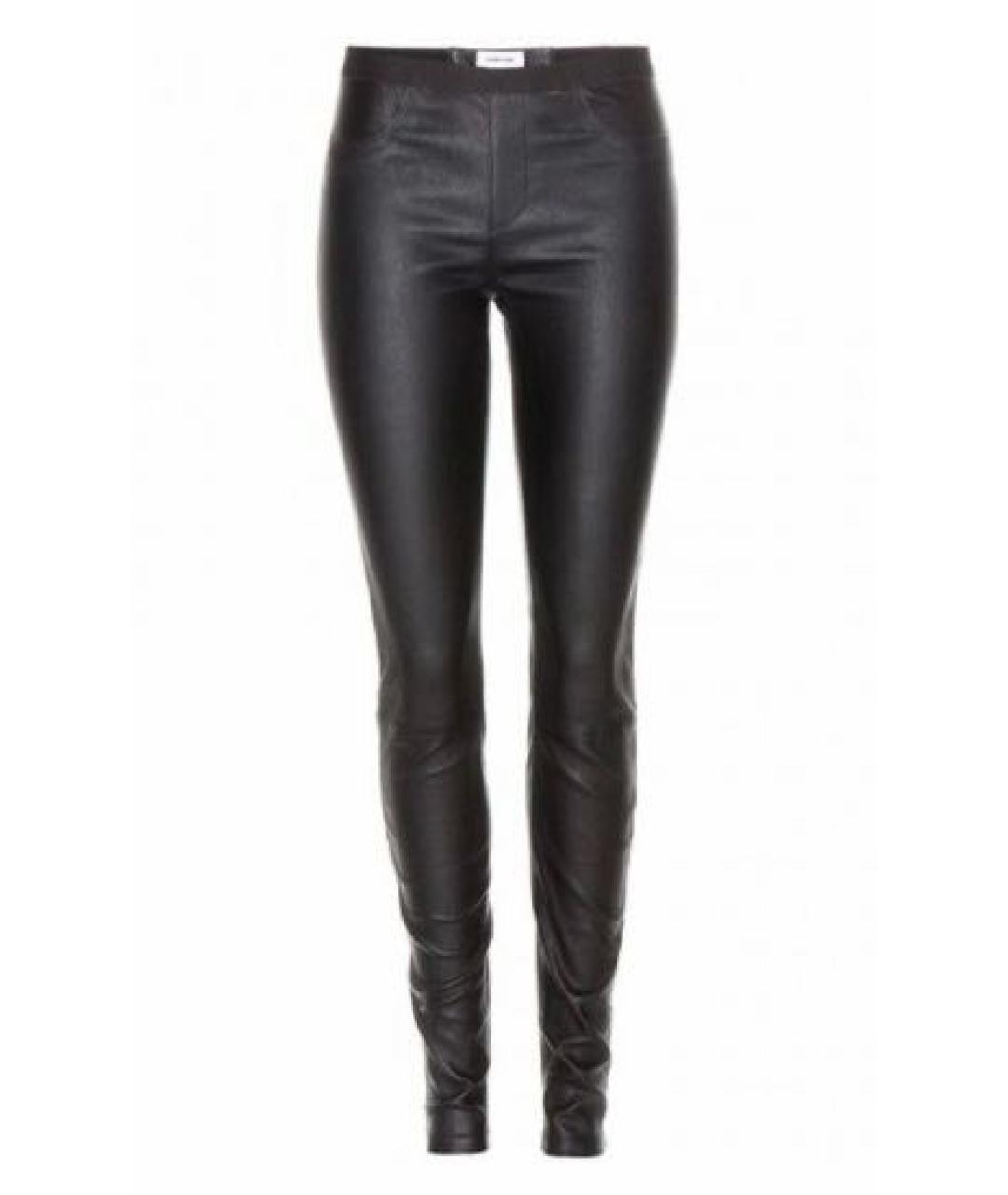 HELMUT LANG Черные кожаные леггинсы и велосипедки, фото 1