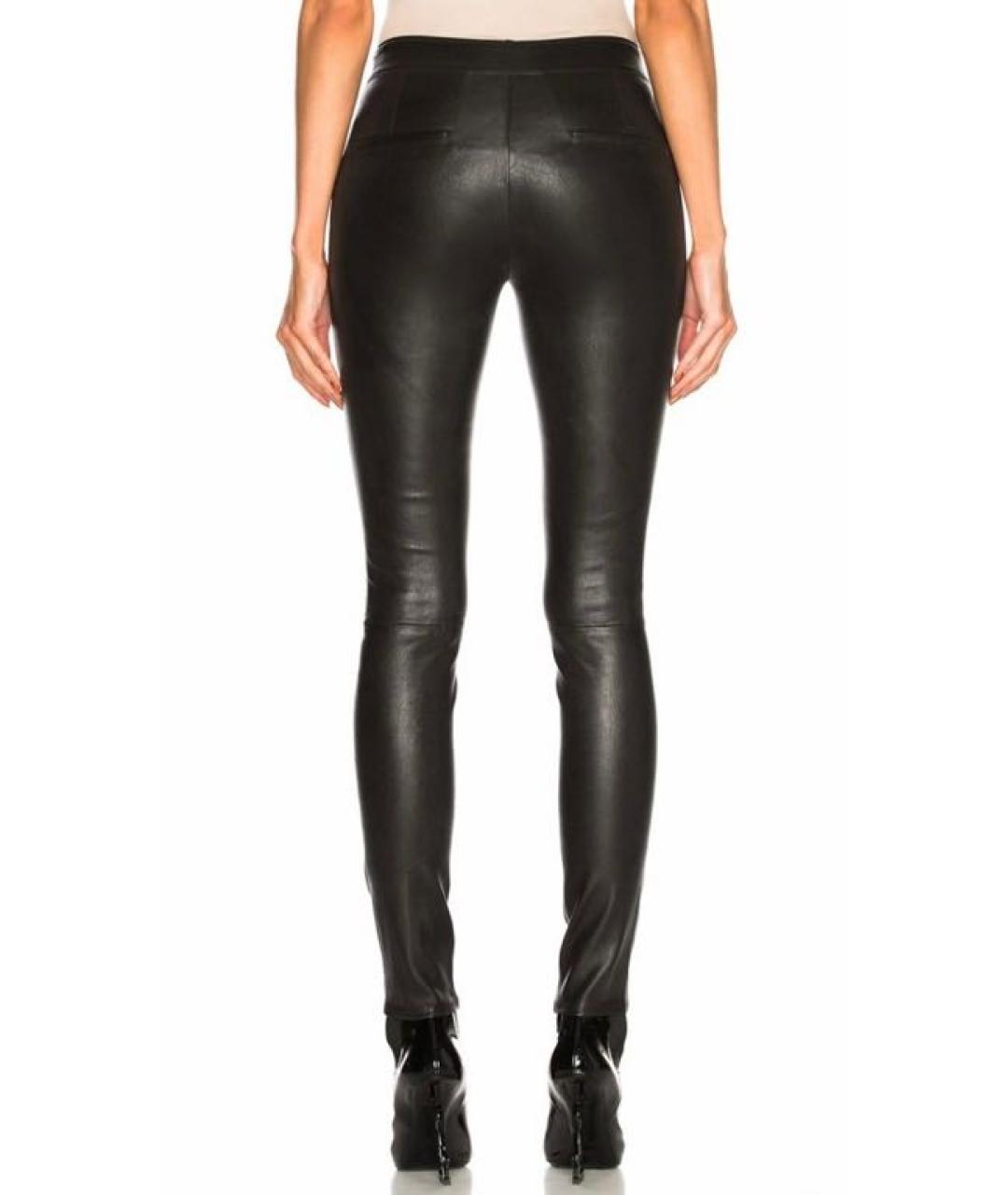 HELMUT LANG Черные кожаные леггинсы и велосипедки, фото 7