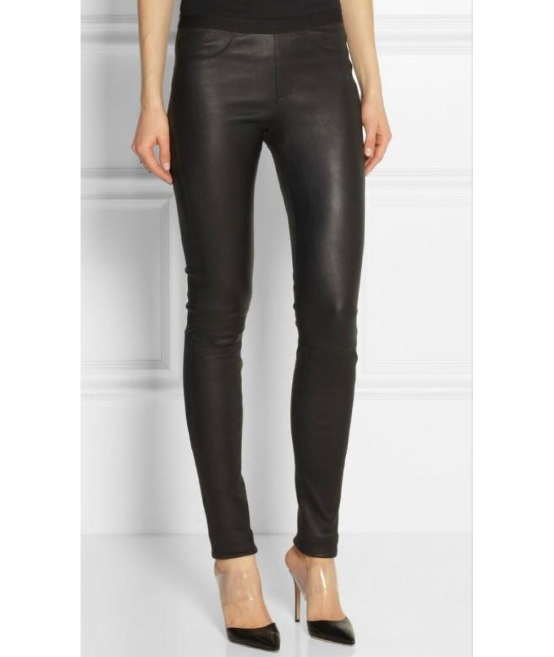 HELMUT LANG Черные кожаные леггинсы и велосипедки, фото 6